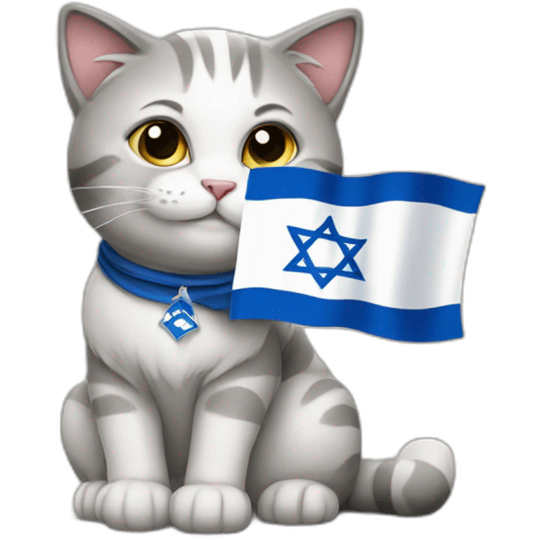 Cat with Israeli flag emoji