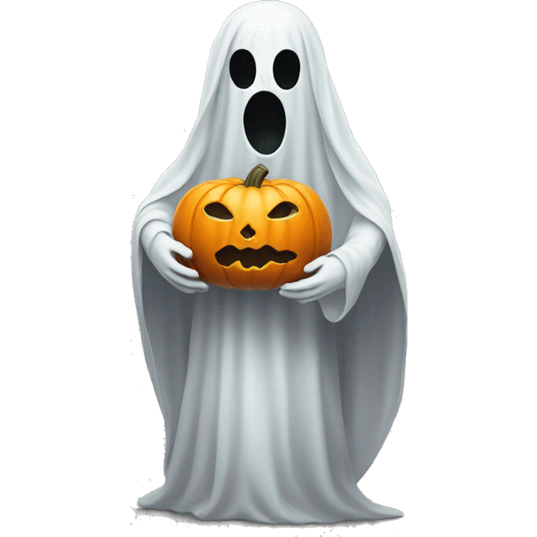 ghost holding pumpkin emoji