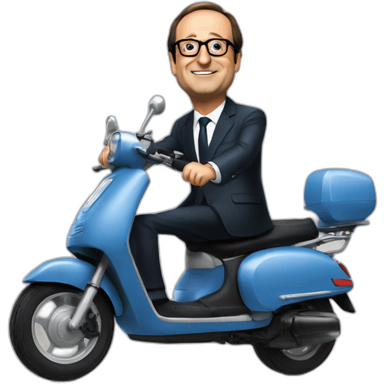 François Hollande sur scooter emoji