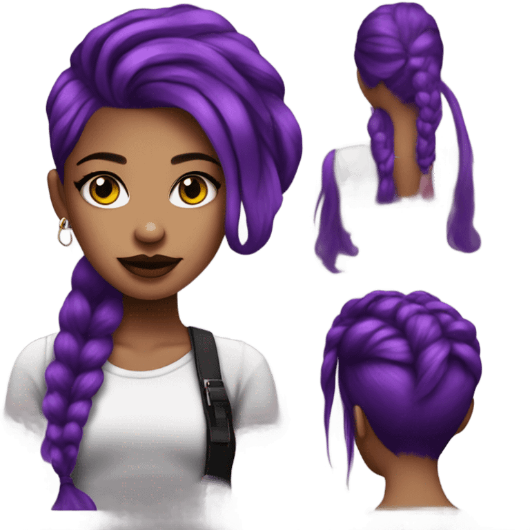 Purple hair alt girl emoji