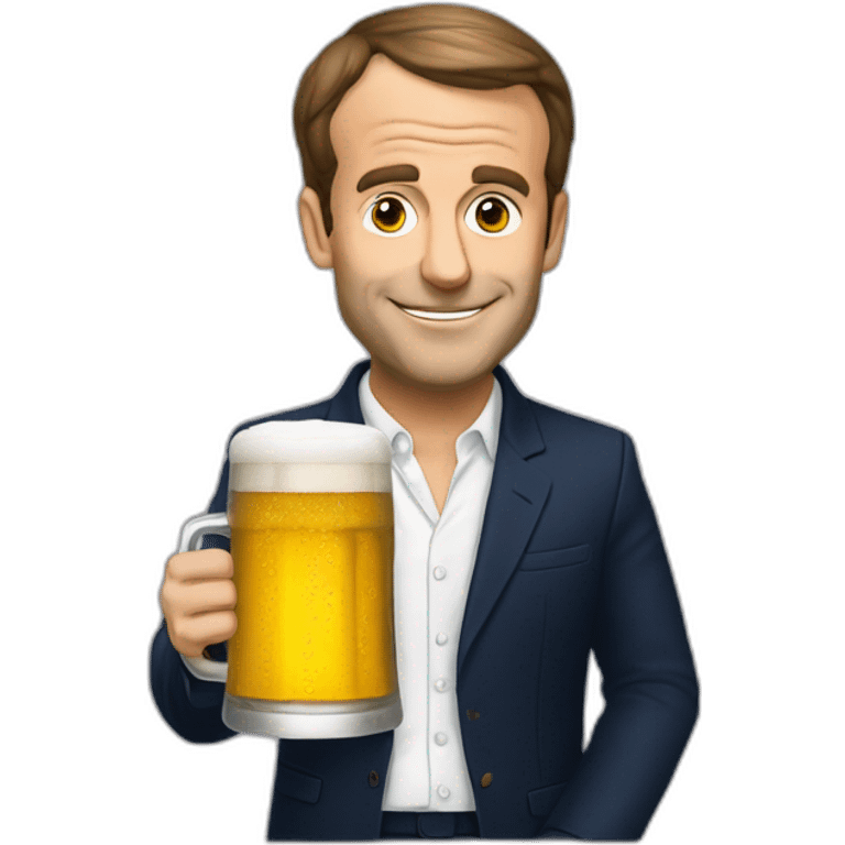 Macron qui boit une bière emoji