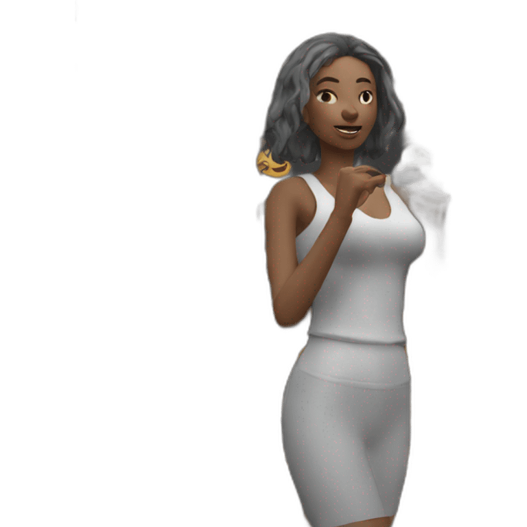 woman interacting in metaverse emoji