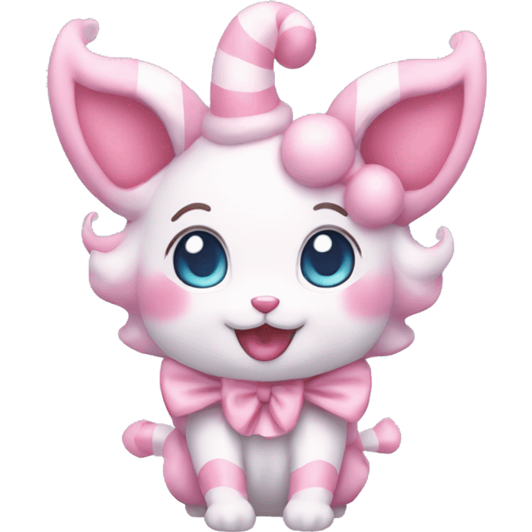 Kawaii Pastel Clown Sylveon emoji