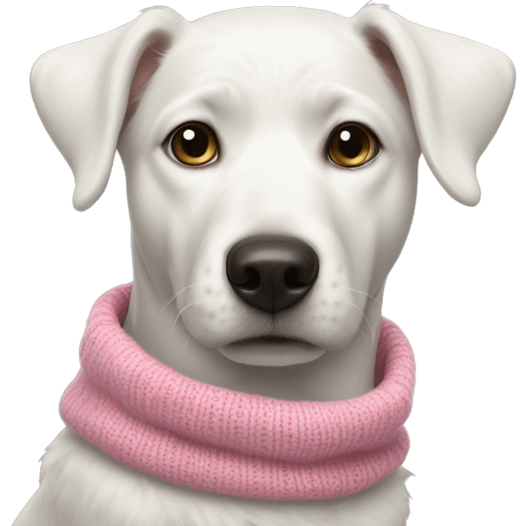 White dog with pink sweater emoji