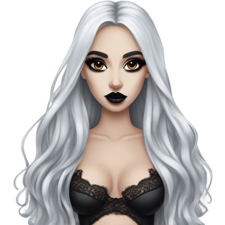 Hyper Realistic Goth victoria secret model emoji