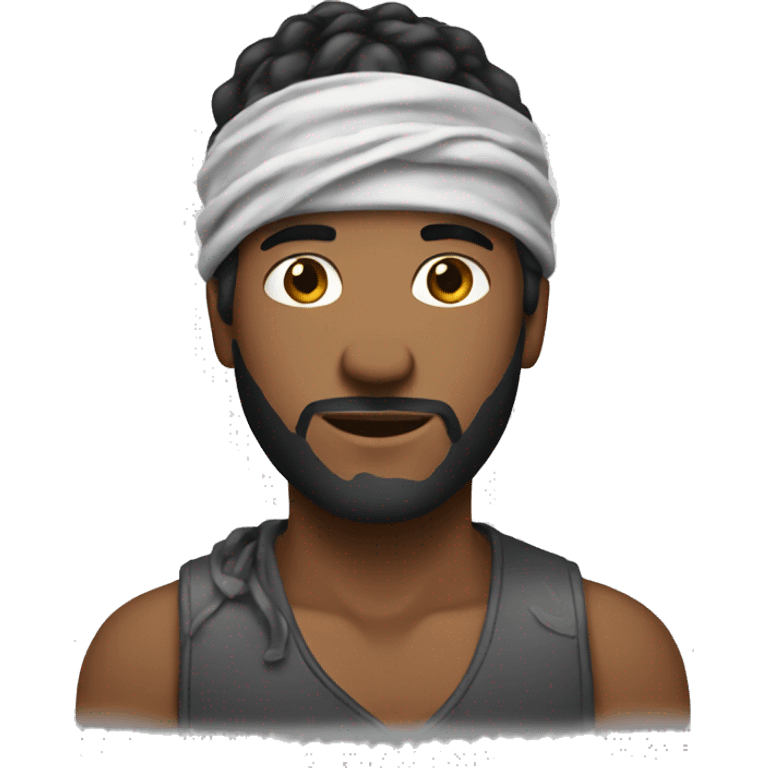 man with a bandana around neck emoji