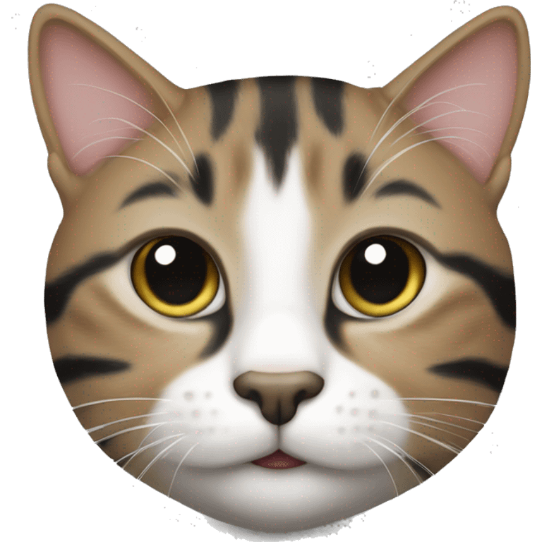 tabby cat with black and white ca emoji