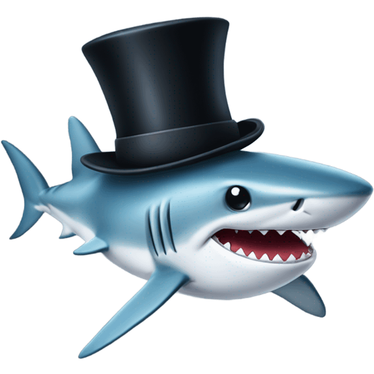 Shark with a top hat  emoji