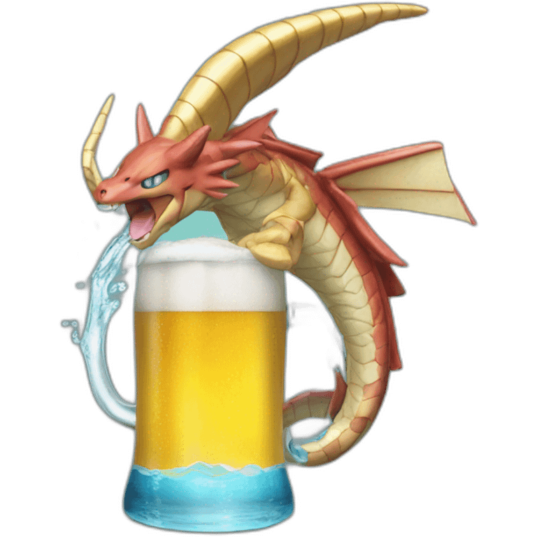 Gyarados drinking beer emoji