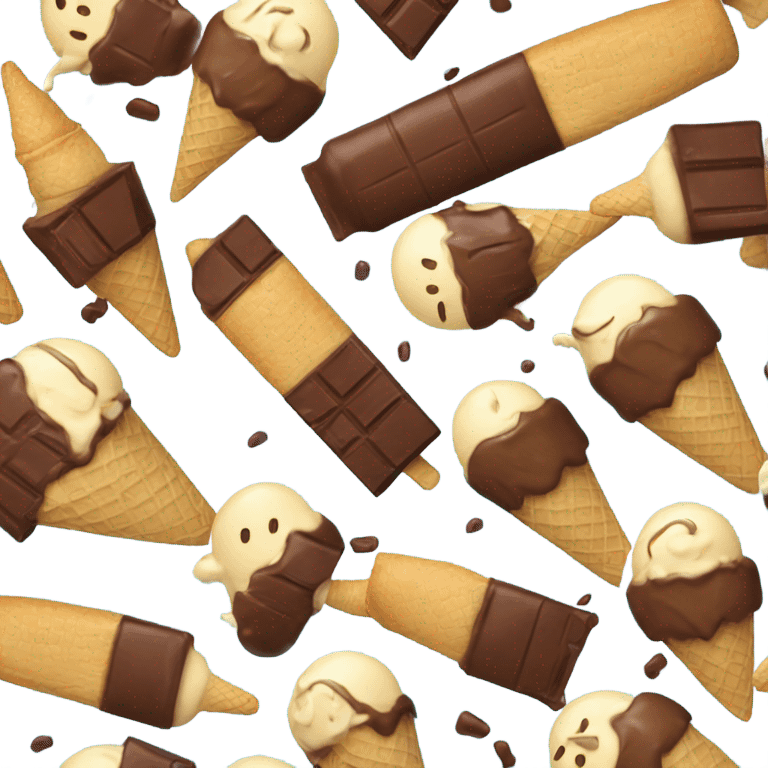 ice cream with a chocolate bar on it emoji