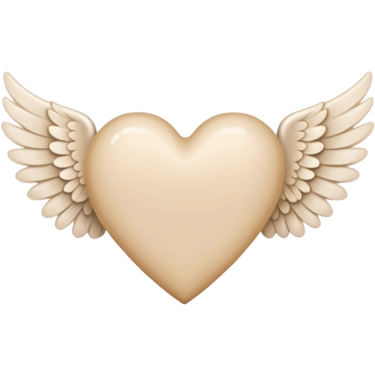 beige heart with angel wings emoji