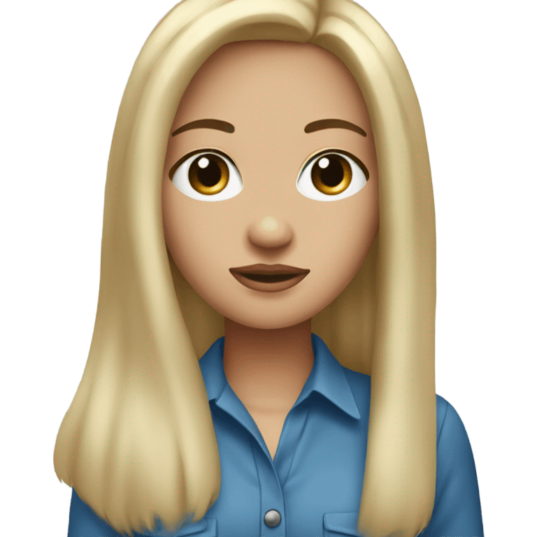 Dirty blonde girl blue eyes straight hair emoji