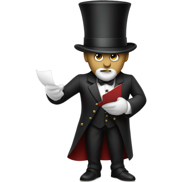 serious butler with silk top hat serving a letter emoji