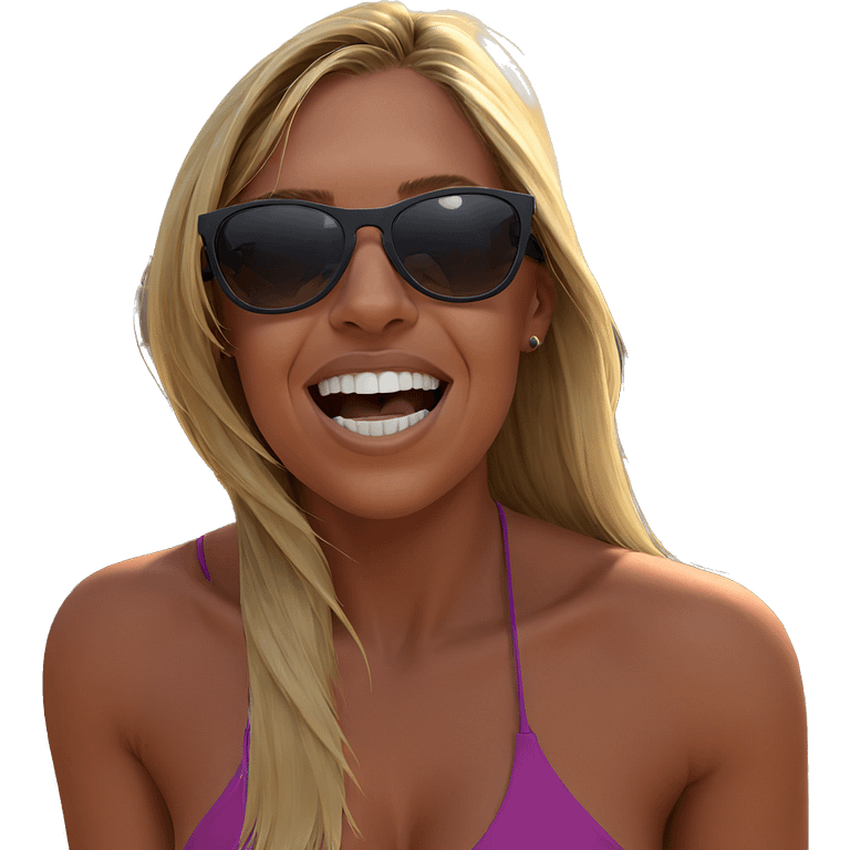 blonde girl in sunglasses emoji