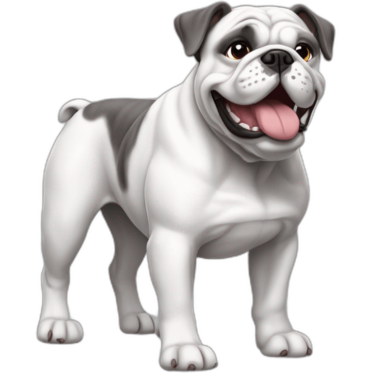 Perro bulldog francés blanco con gris emoji