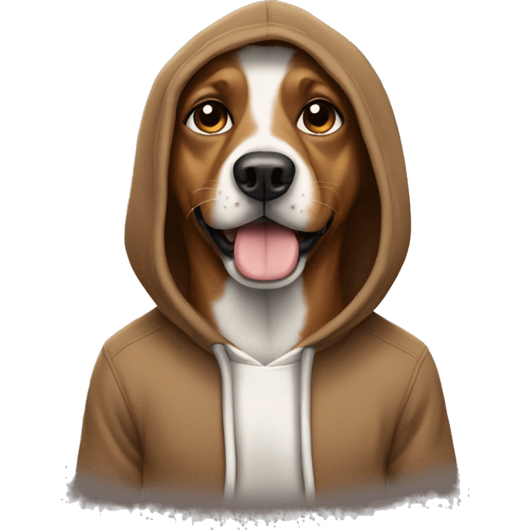 Dog brown wearing a hoodie  emoji