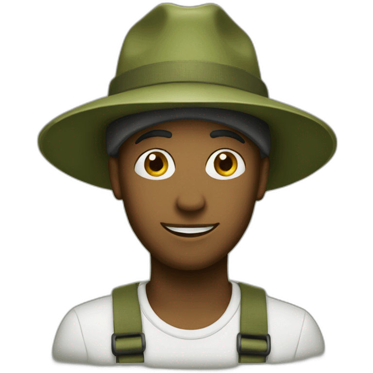 an live with an olive hat on top emoji