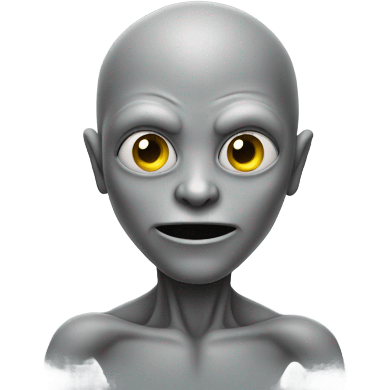 alien gray full gray body front view emoji