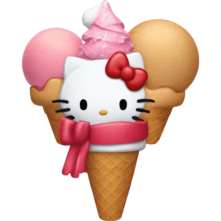 hello kitty christmas ice cream emoji