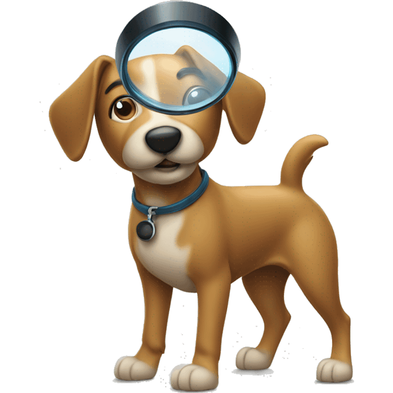 standing dog detective with magnifying glass emoji