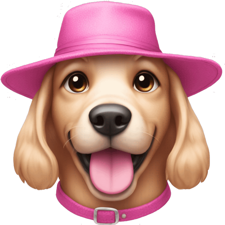 a pink dog with a hat emoji