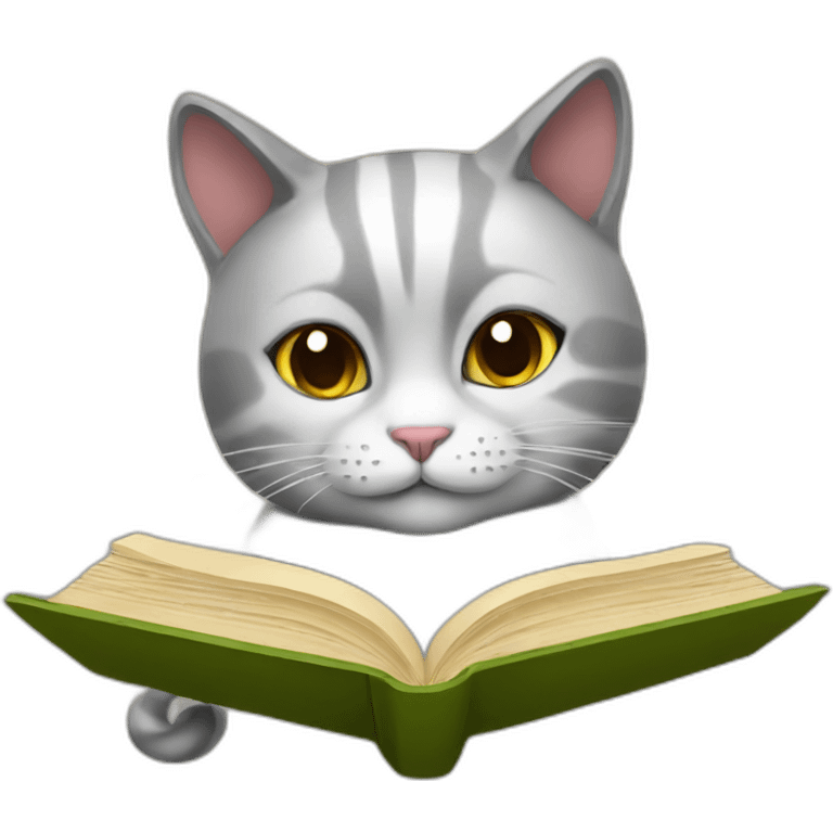 cat reading emoji