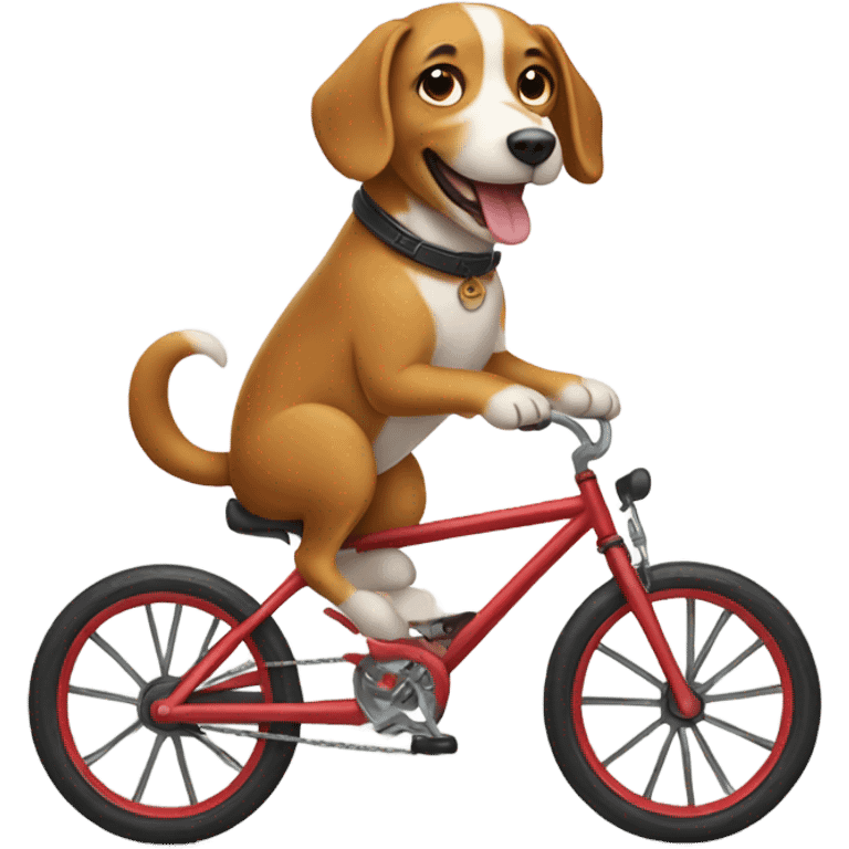 Dog riding on a bike emoji