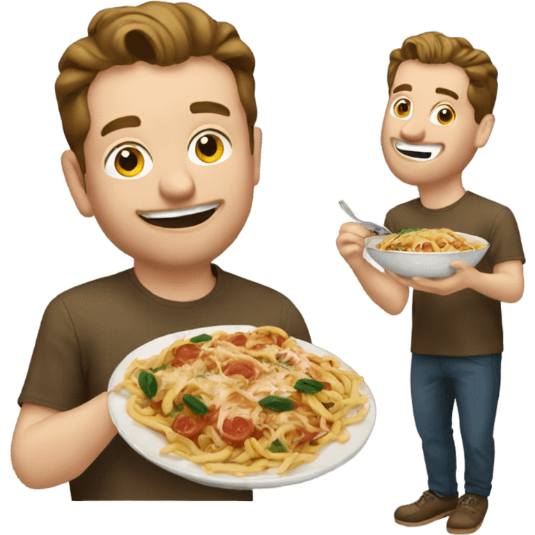 Corey Keane eating Italian food emoji