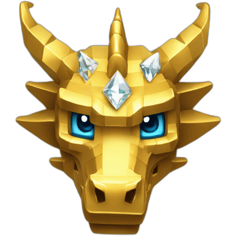 Minecraft Glitter Gold Dragon Head With Diamond Horn emoji