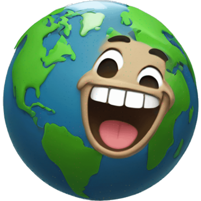 Earth as emoji smile n thomp up emoji