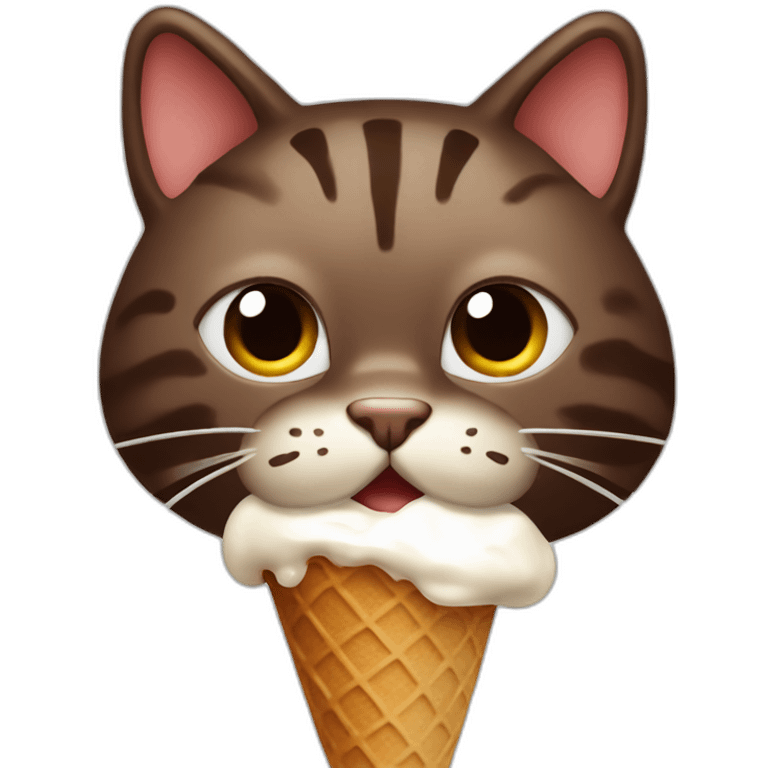 a-cat-eating-chocolate-shaving-icecream emoji