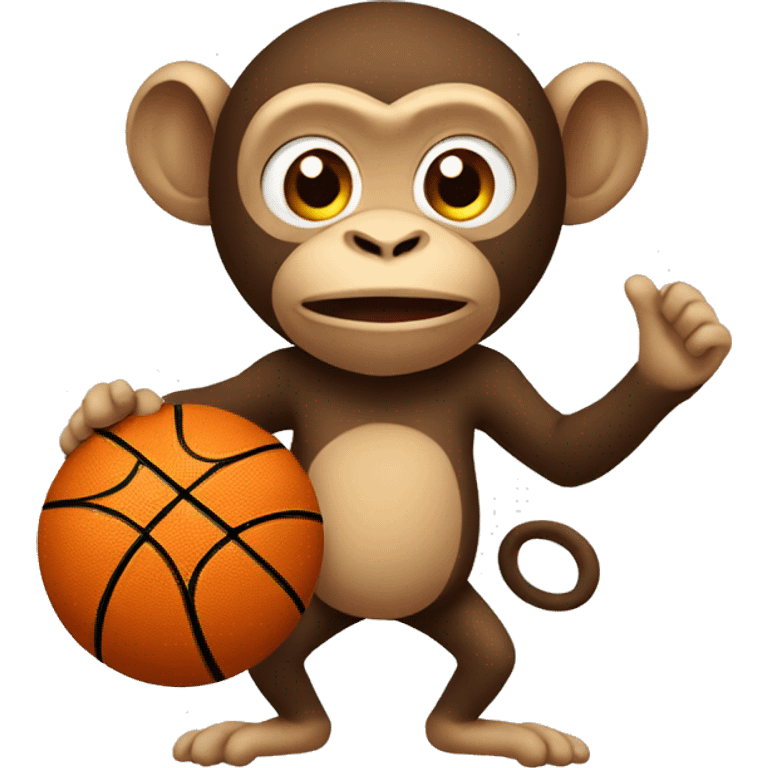 Monkey with basketball emoji