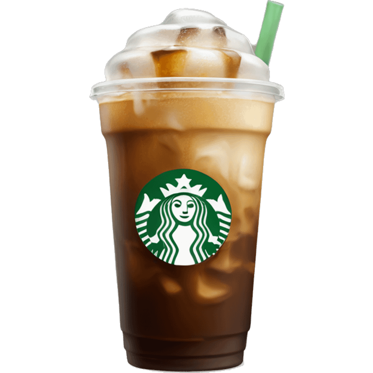 Starbuck ice coffee with ice cubes emoji