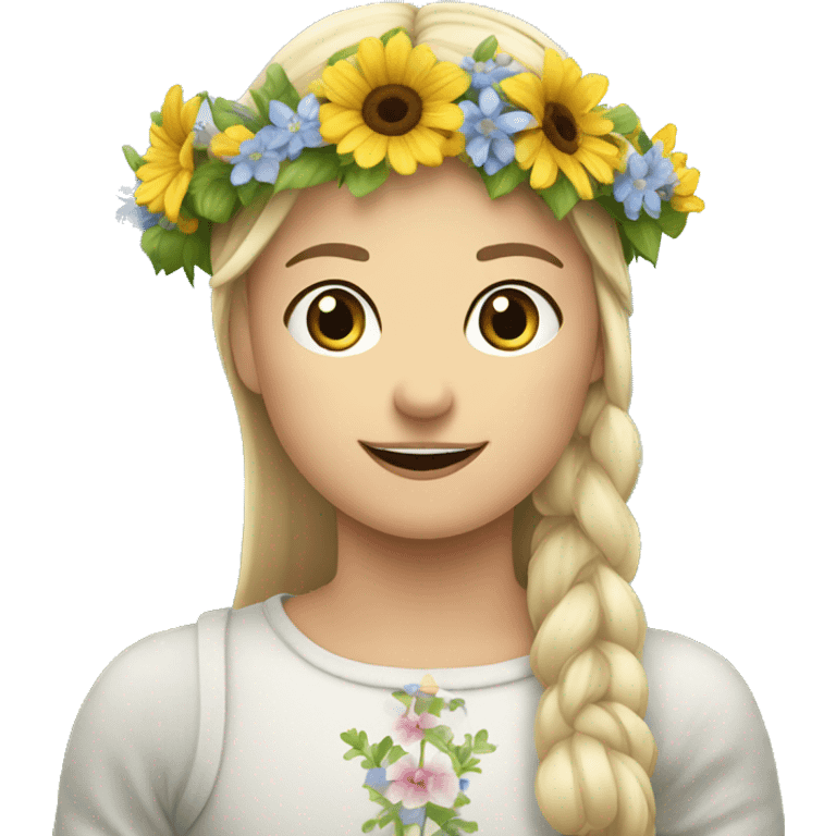 Midsommarstång med blommor och kransar emoji