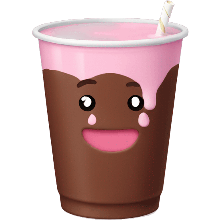 Cute pink cup of chocolate milk emoji