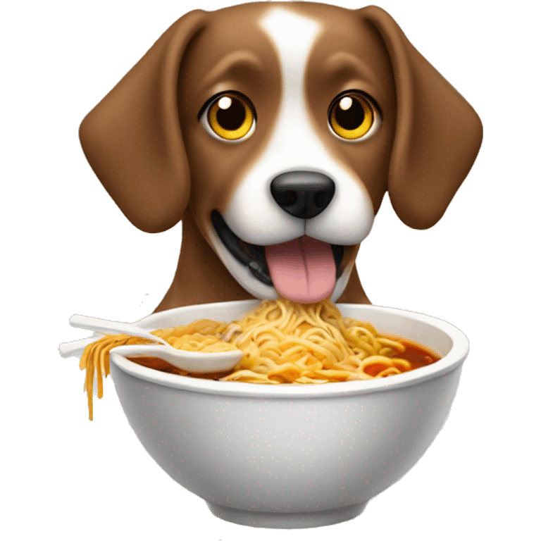 Dog eating ramen emoji