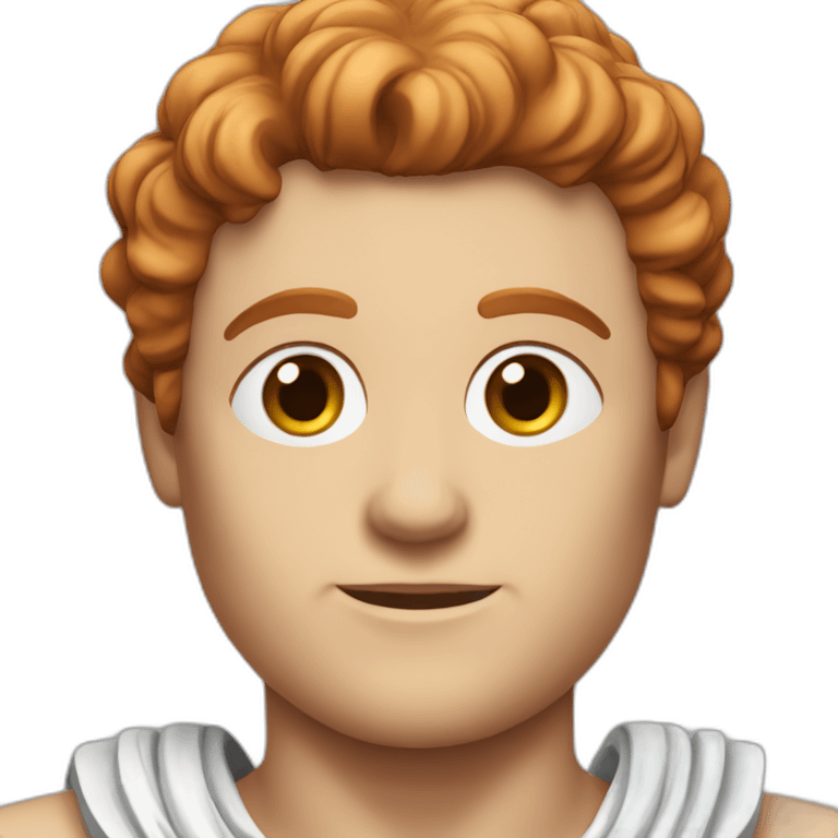 Greek god statue blue eyes slick reddish hair clean shaven emoji