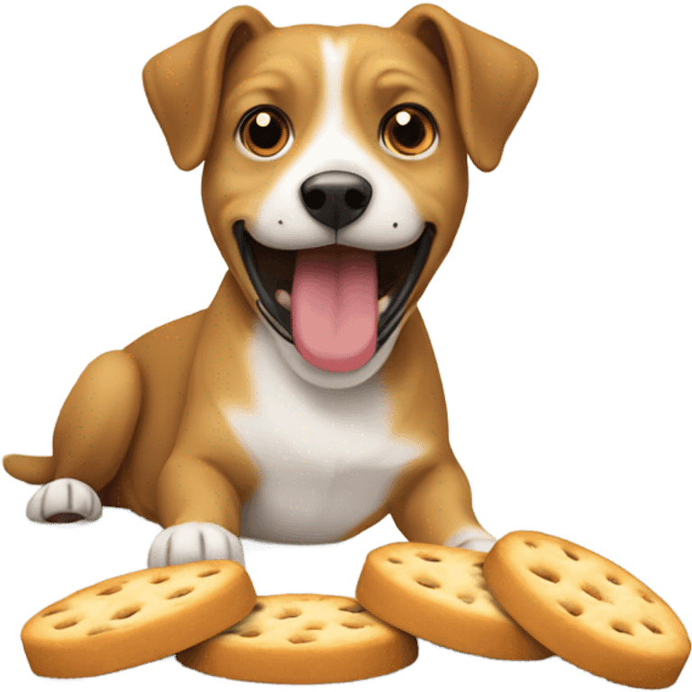 Dog eating crackers emoji