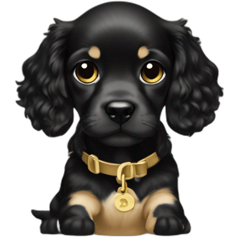 Baby cocker black and gold  emoji