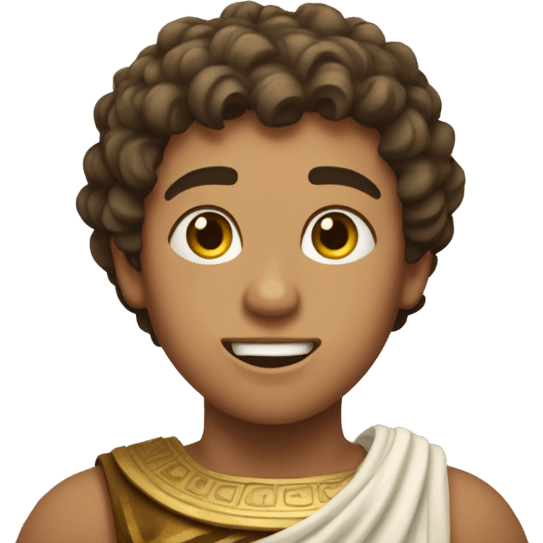 boy in a Ancient Greek costume singing emoji