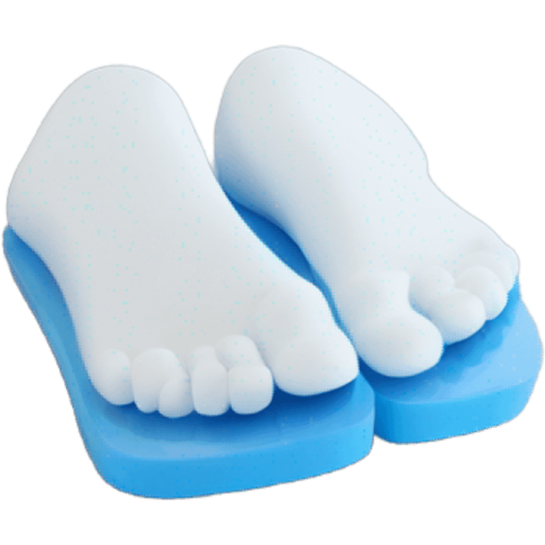 feet made of plastic in a shape of a macbook emoji