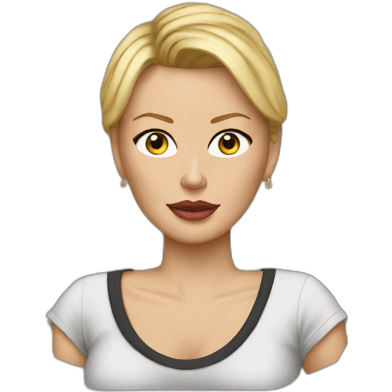 charlize theron realistic wearing t-shirt emoji