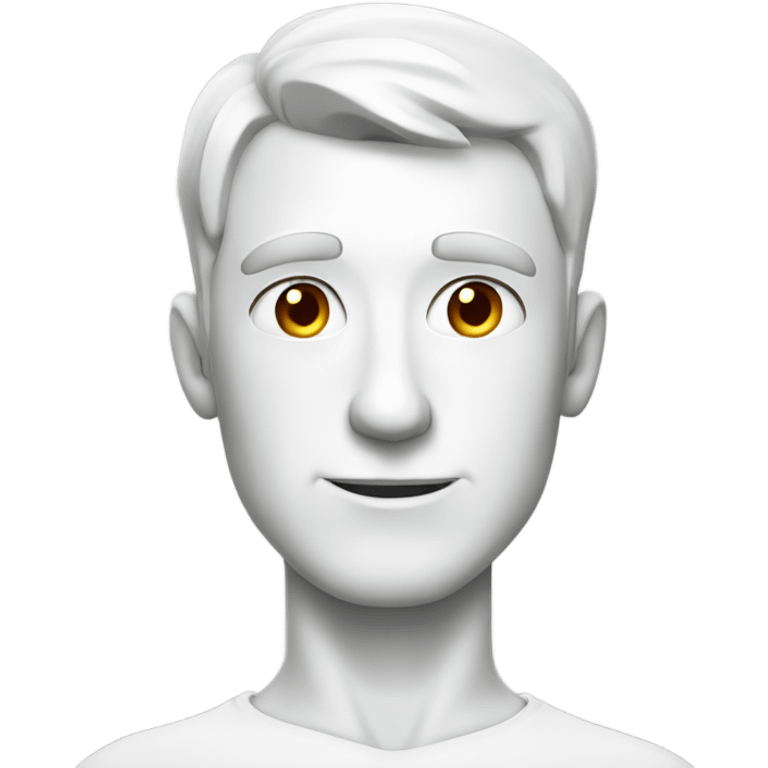 portrait white skin man, upper body, from chest, cartoon emoji