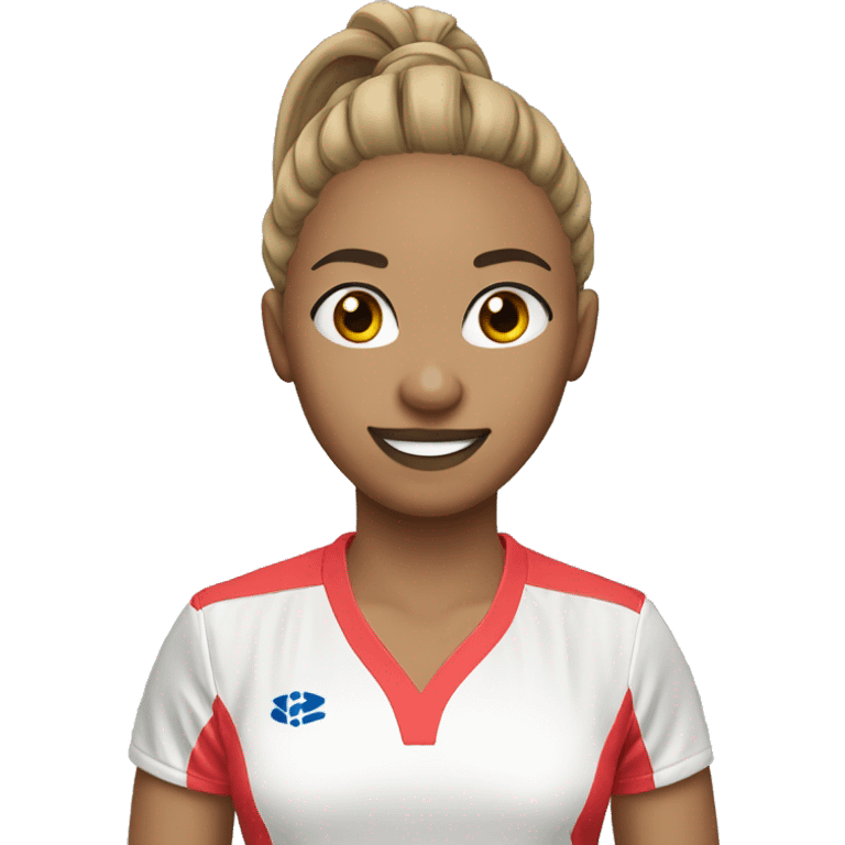 badminton player femle ponytail light skin wavy hair emoji