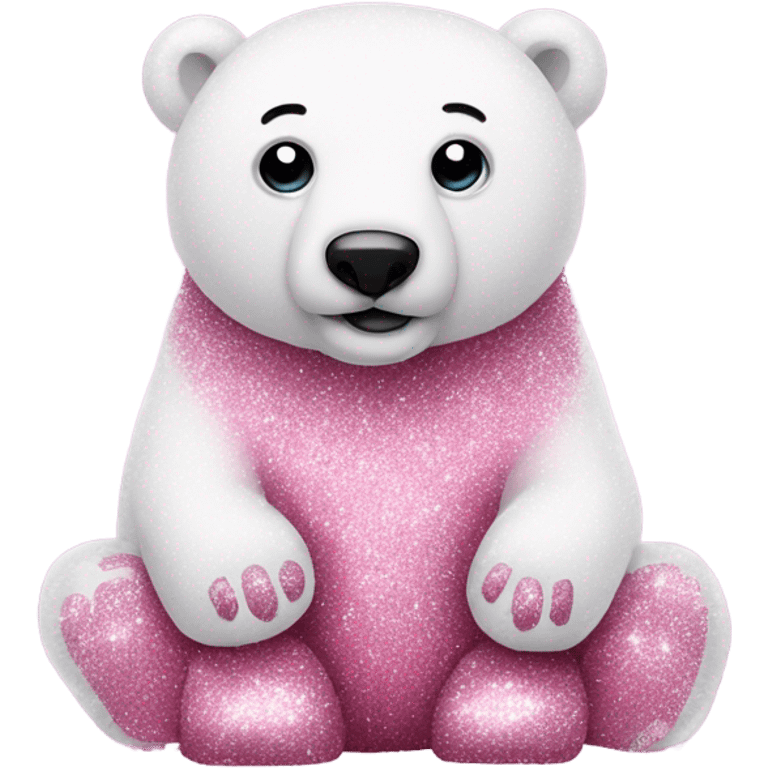 Pink full body polar bear with glitter  emoji