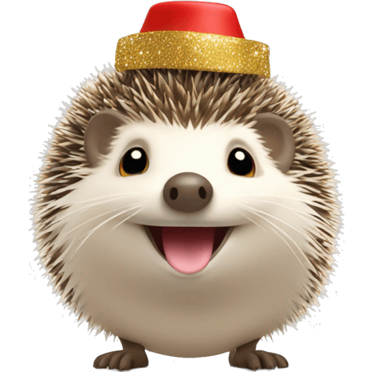 hedgehog in a New Year's hat emoji