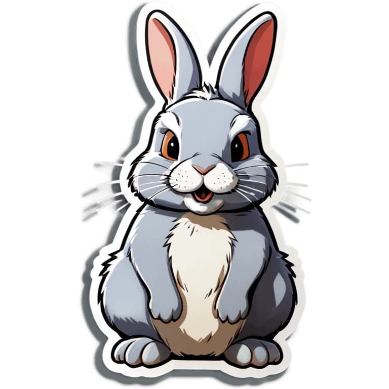 un lapin gris de race rex nain  emoji