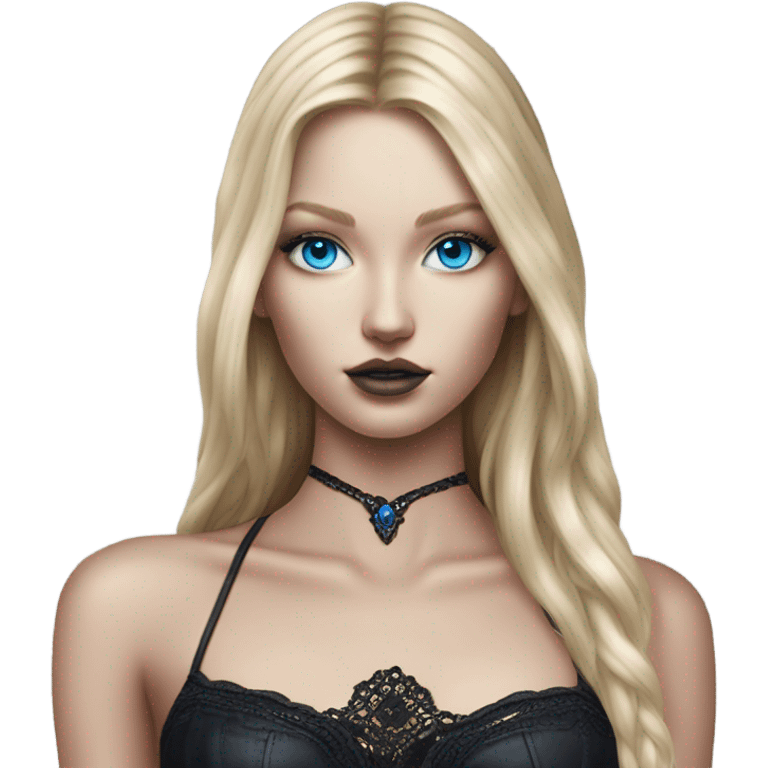 hyper realistic goth blonde blue eyes victoria secret model emoji