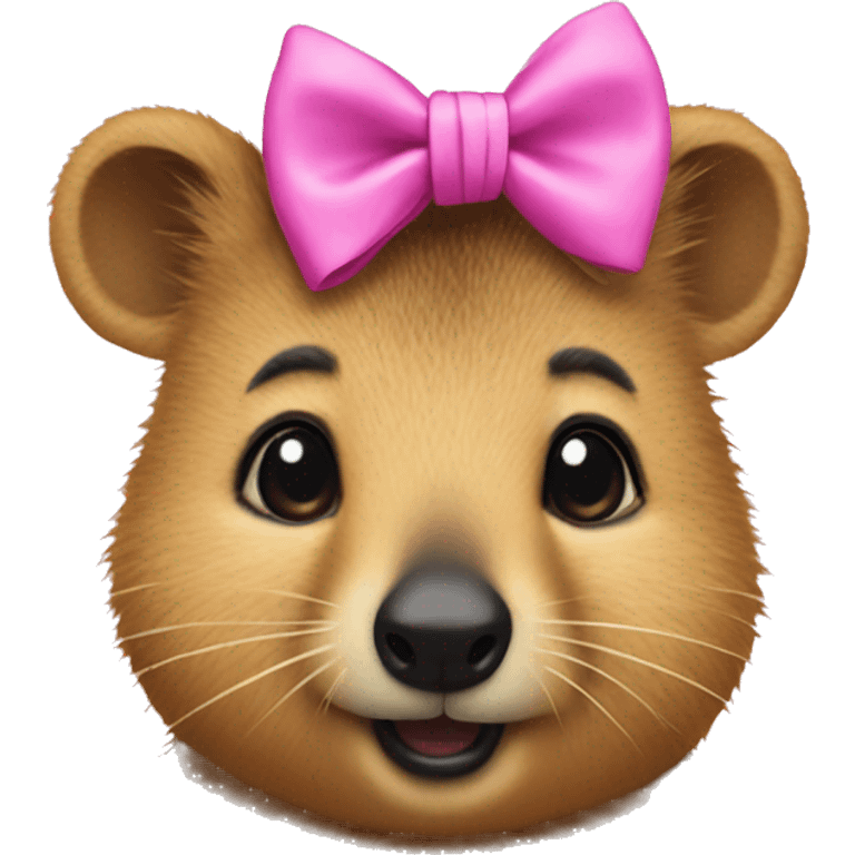 Quokka wearing a pink bow headband  emoji