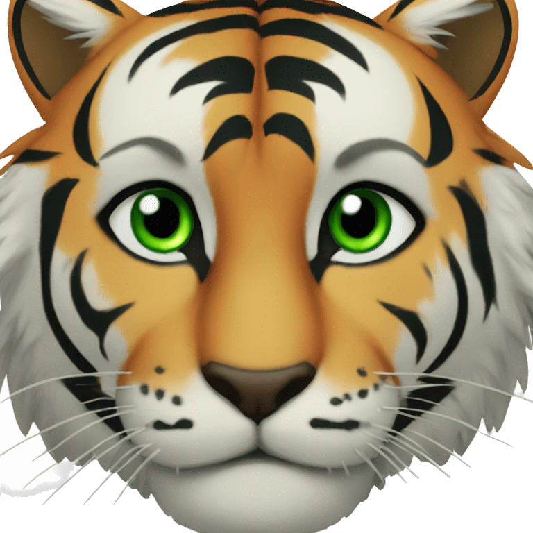 Tiger green eyes emoji